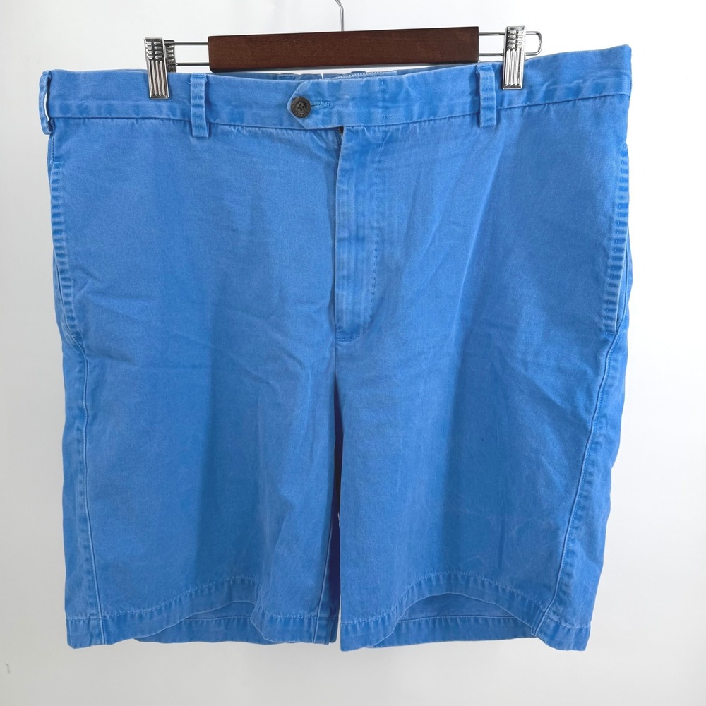 Orvis Chino Shorts Mens 38 Blue Pima Cotton Flat Front Casual Outdoors